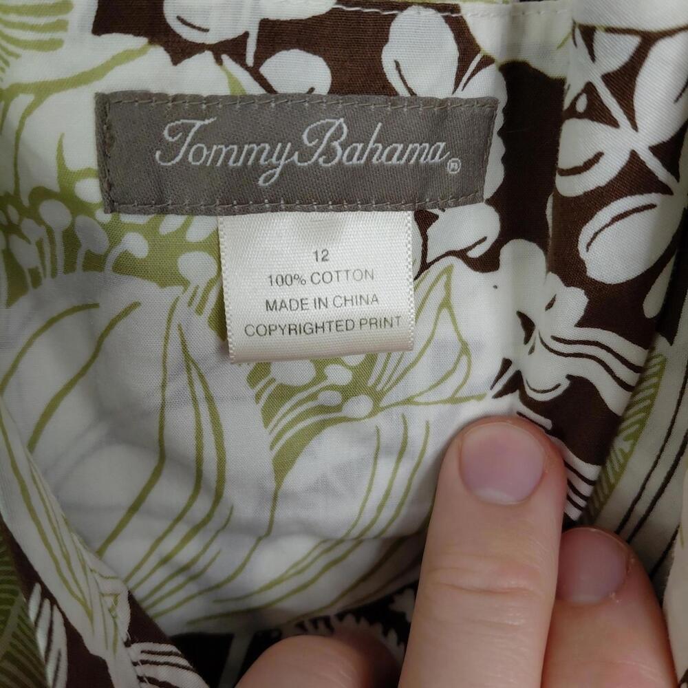 Tommy Bahama Dress Womens 12 Fixed Wrap Tie Waist Vacation Resort Travel Midi - Picture 7 of 9